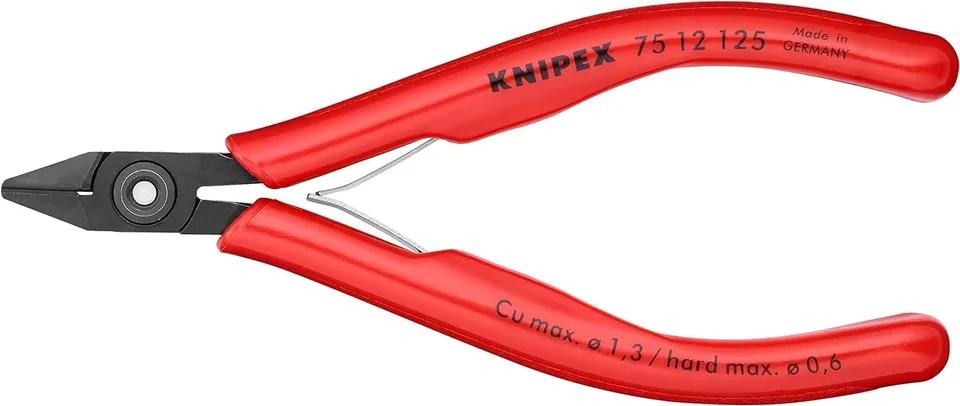 knipex-elektronik-seitenschneider-75-12-125-mit-kunststoff-h-llen-125-mm image 1