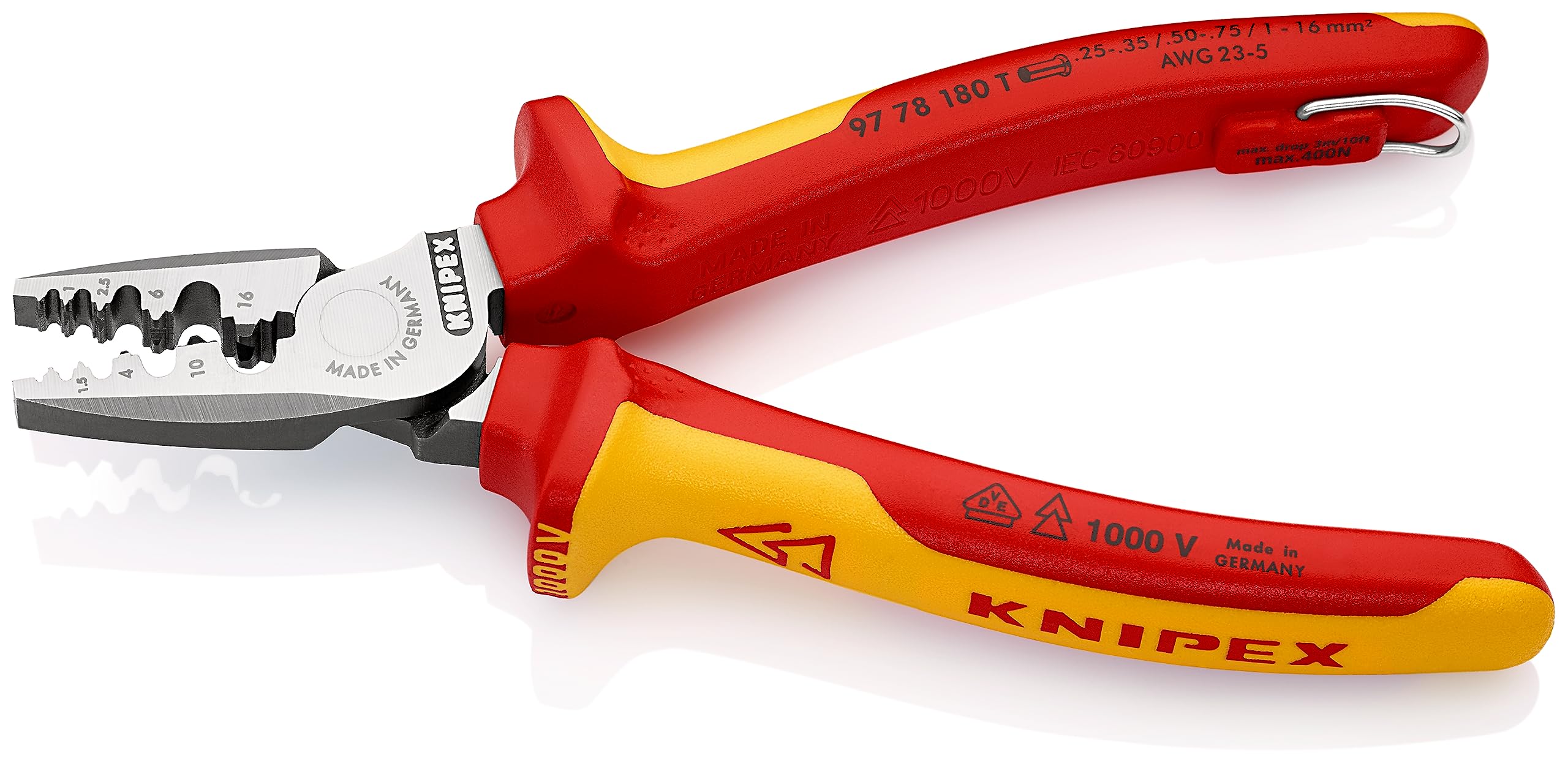 knipex-crimpzange-97-78-180-t-vde-f-r-aderendh-lsen-0-25-16-mm-mit-befestigungs- image 2