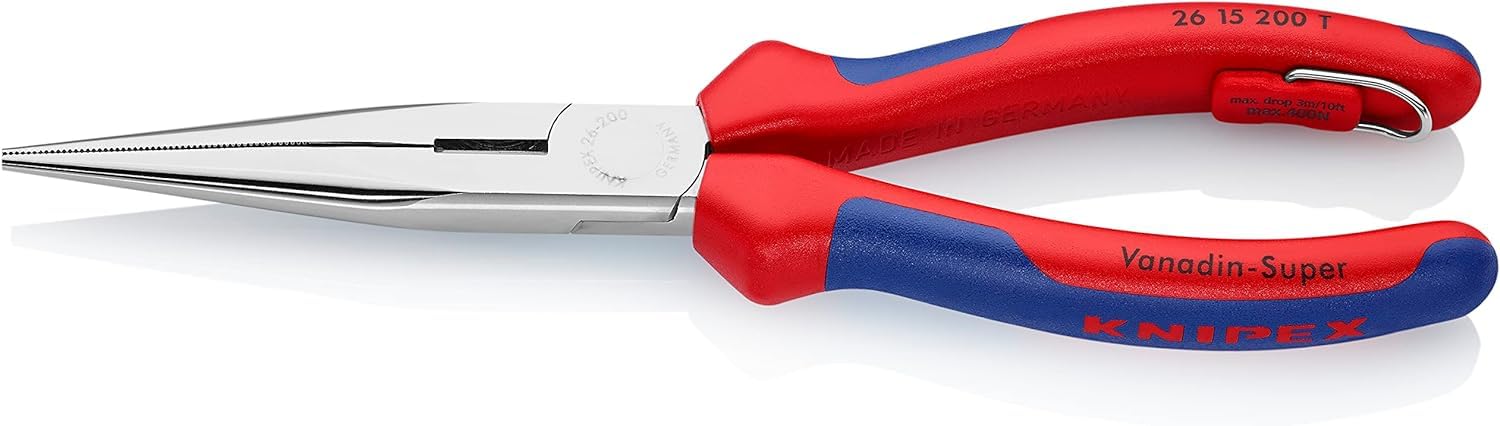 knipex-flachrundzange-26-15-200-t-storchschnabelzange-200-mm-verchromt-tether image 1