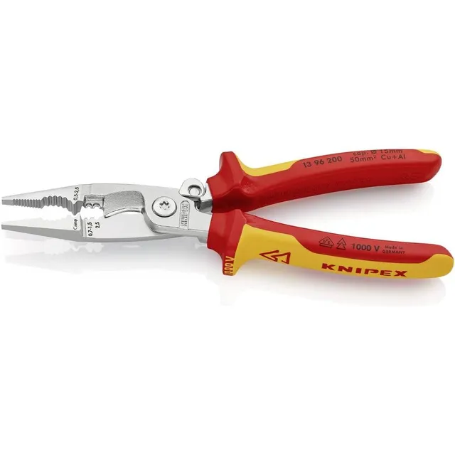 knipex-elektro-installationszange-13-96-200-vde-200-mm-mit-ffnungsfeder-multitoo image 1