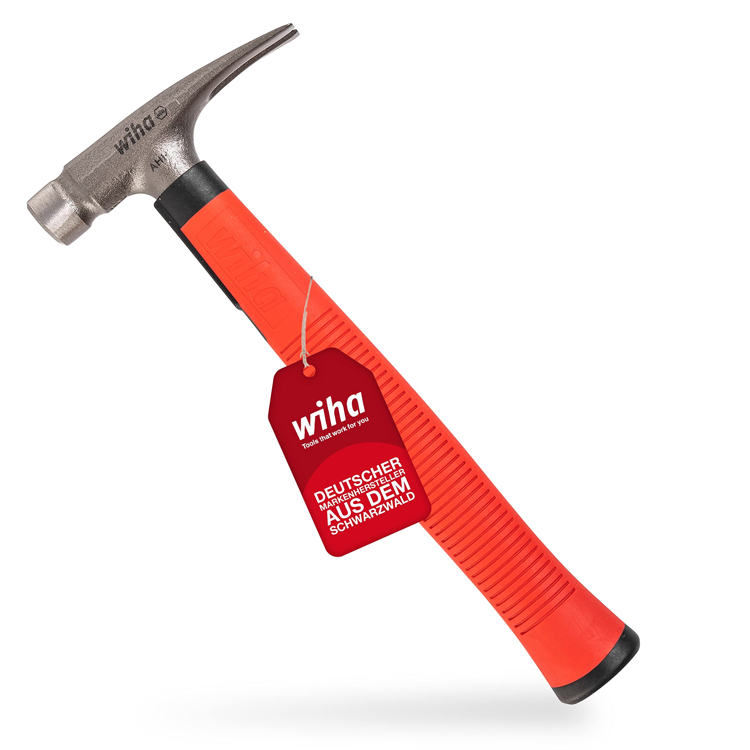 wiha-42071-elektriker-hammer-300-g-mit-flachem-stielboden-f-r-kabel-und-d-bel image 1