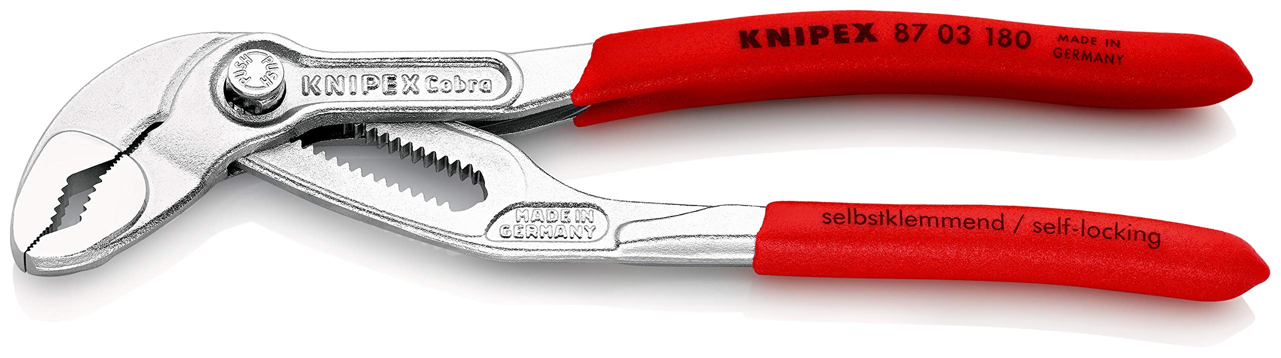 knipex-cobra-87-03-180-hightech-wasserpumpenzange-180-mm-verchromt image 1