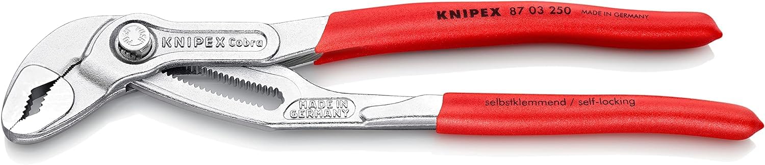 knipex-cobra-87-03-250-hightech-wasserpumpenzange-verchromt-250-mm image 1