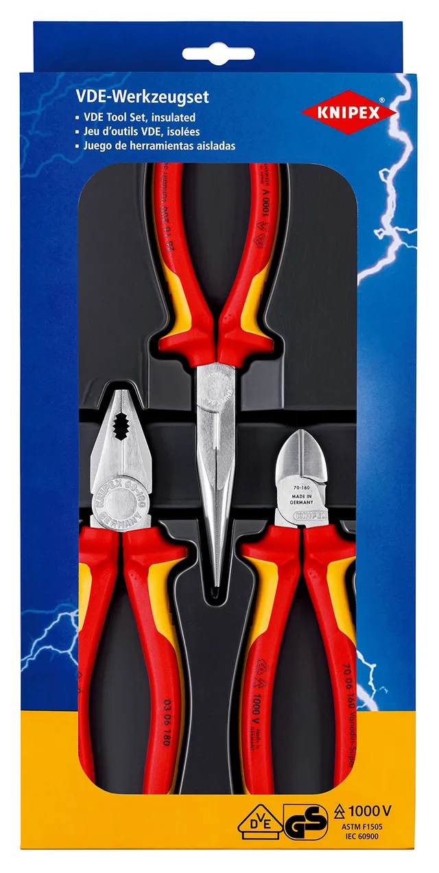 knipex-00-20-12-elektro-paket-vde-zangenset-3-teilig-160-200-mm image 1