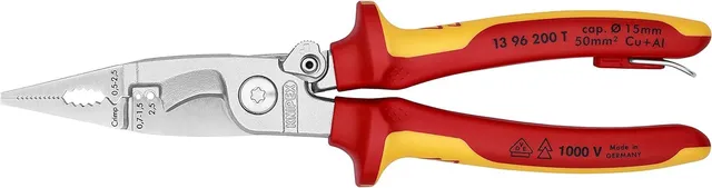 knipex-13-96-200-t-elektro-installationszange-200-mm-vde image 1