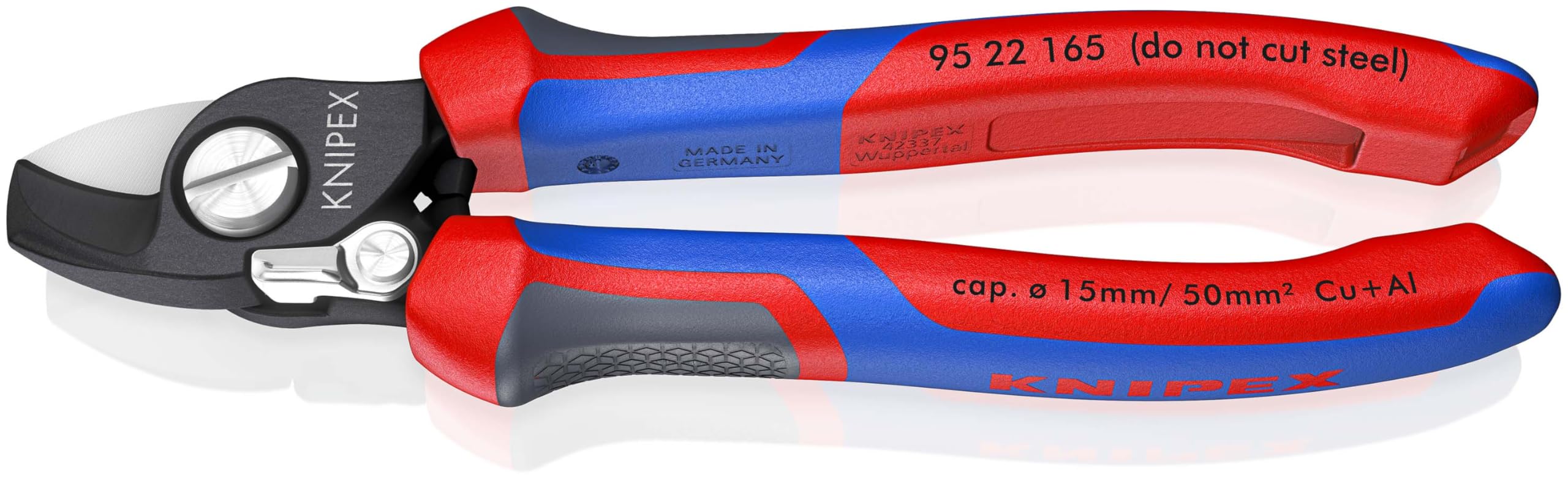 knipex-kabelschere-95-22-165-180-mm-mit-ffnungsfeder-und-comfort-griffen image 1
