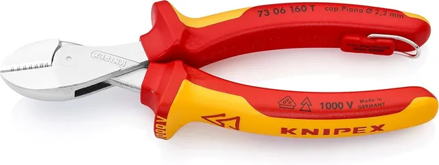 knipex-73-06-160-t-bk-x-cut-kompakt-seitenschneider-160-mm-vde-verchromt image 1