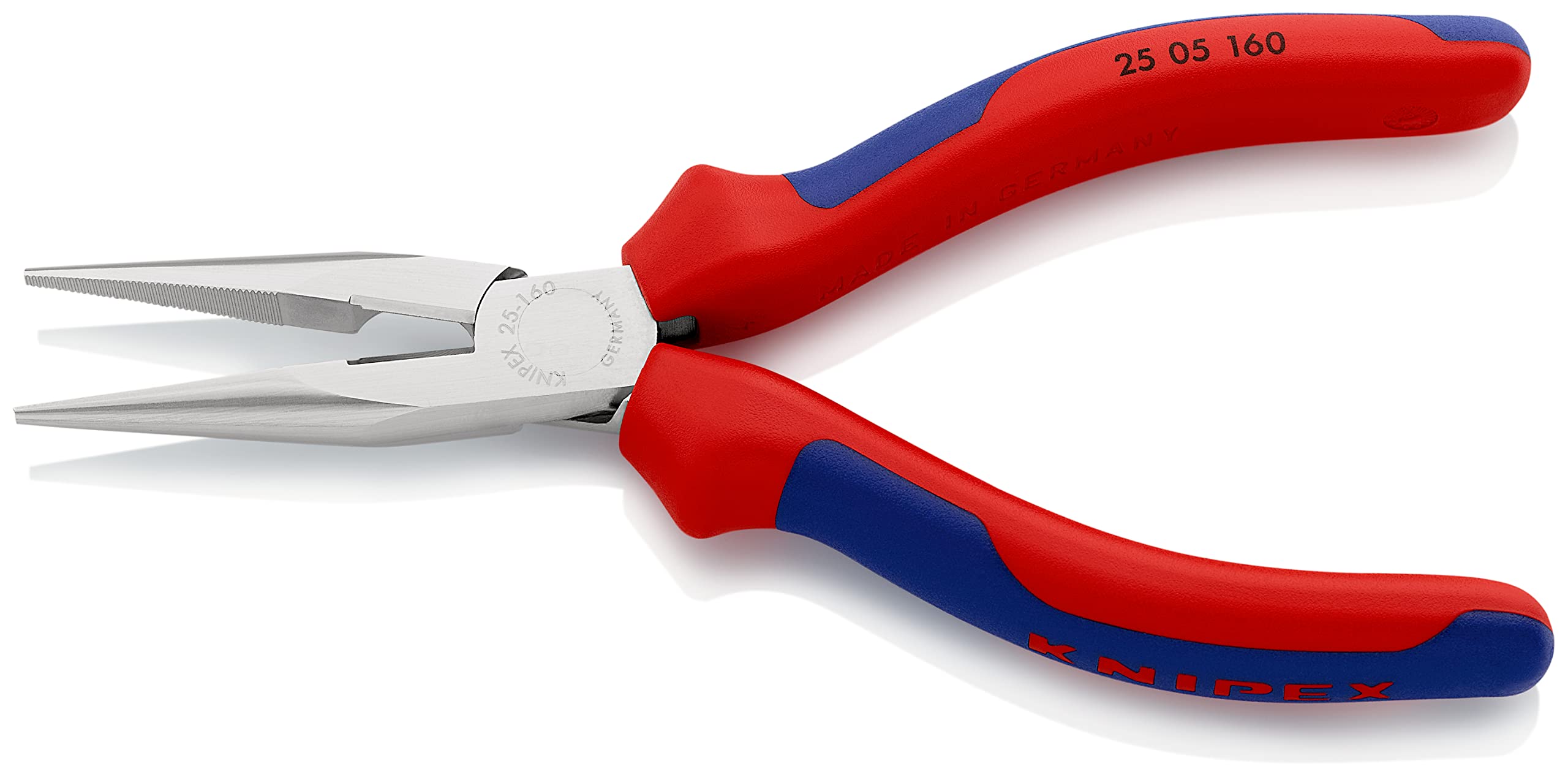 knipex-flachrundzange-mit-schneide-25-05-160-sb-160-mm-verchromt image 2