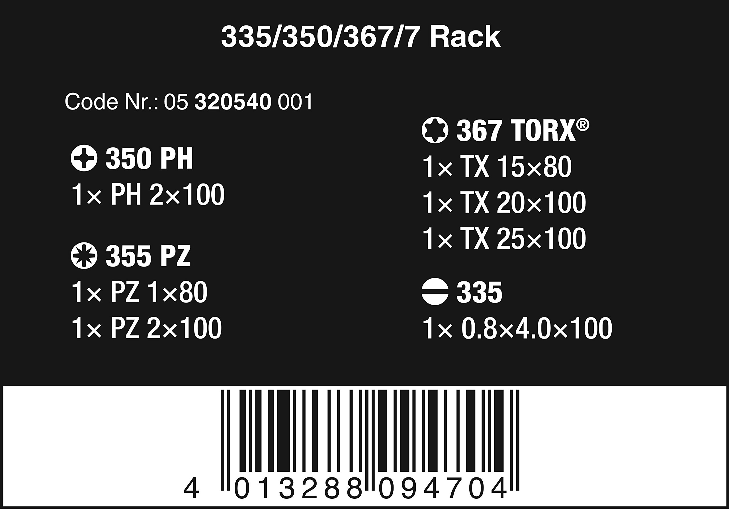 wera-335-350-367-7-rack-schraubendrehersatz-kraftform-plus-lasertip-7-teilig image 2