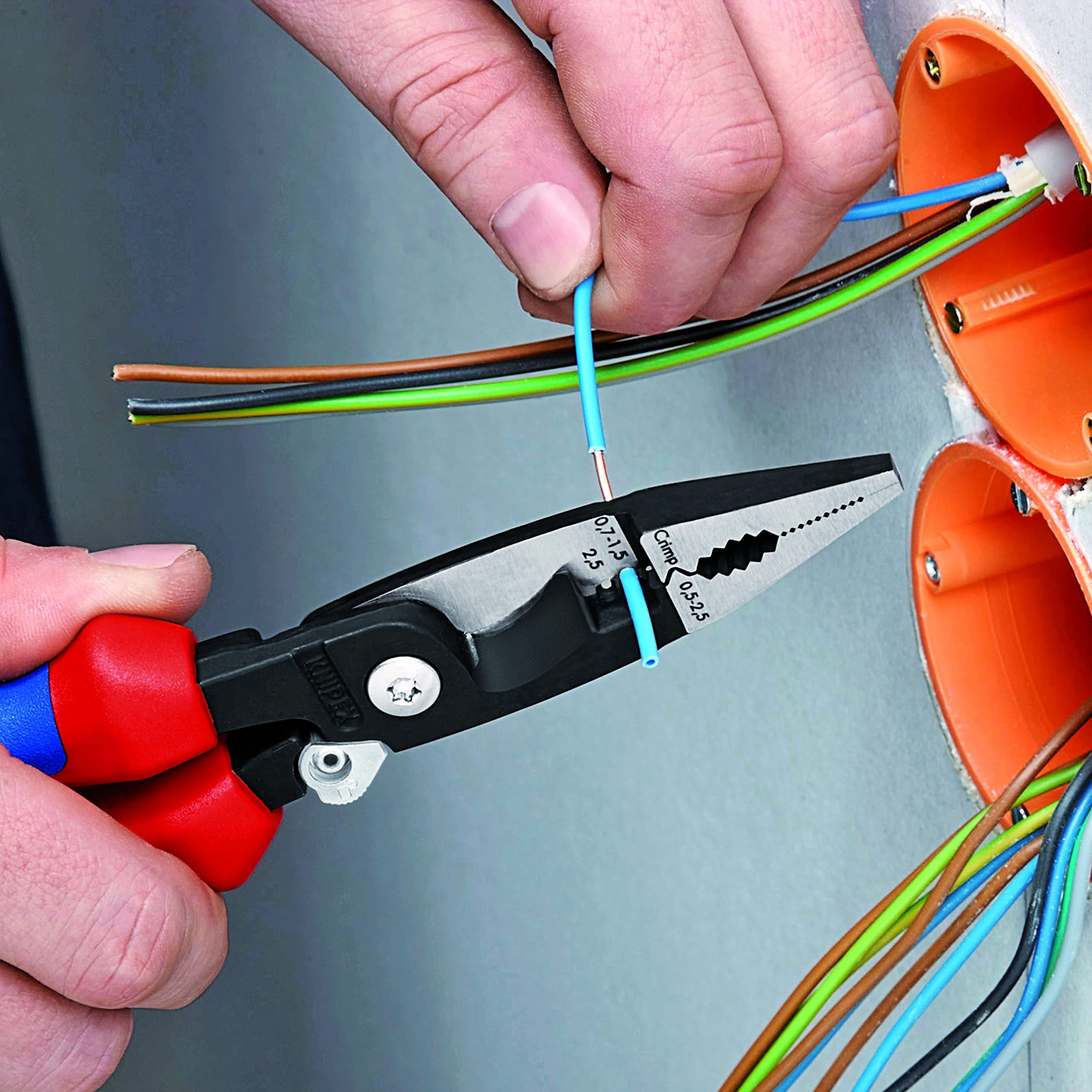 knipex-elektro-installationszange-13-82-200-t-bk-200-mm-mit-absturzsicherung image 5
