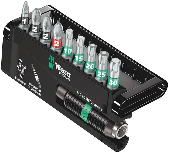 wera-bit-check-10-bitorsion-2-bit-sortiment-10-teilig-05057117001 image 1