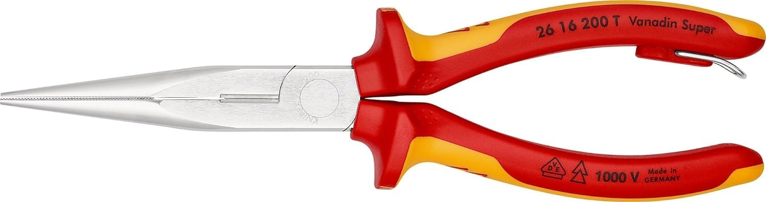 knipex-flachrundzange-26-16-200-t-bk-vde-storchschnabelzange-200-mm-mit-schneide image 1