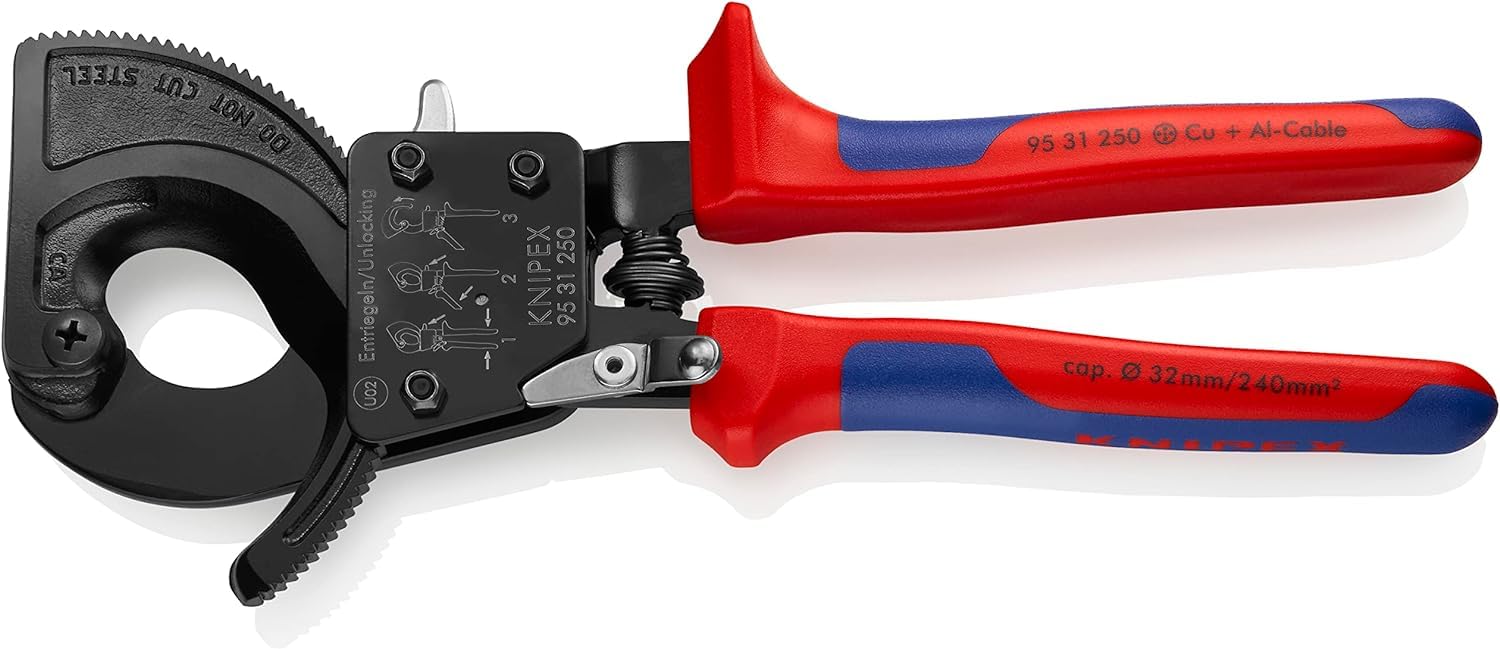 knipex-kabelschneider-95-31-250-ratschen-kabelschneider-250-mm-f-r-cu-al-bis-32- image 1