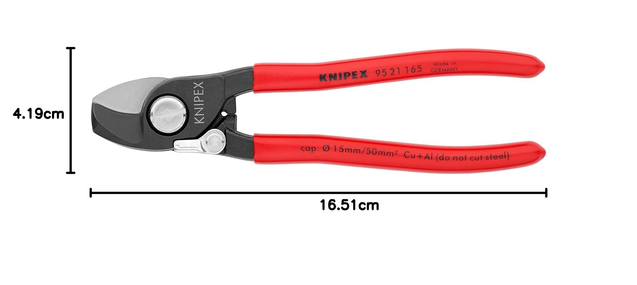 knipex-kabelschere-95-21-165-mit-ffnungsfeder-br-niert-165-mm image 5