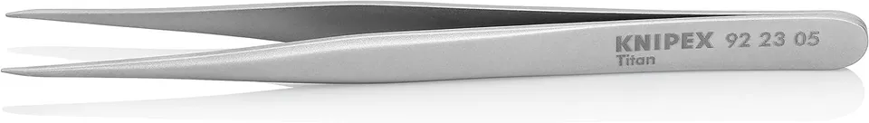 knipex-titanpinzette-92-23-05-glatt-mattiert-120-mm image 1