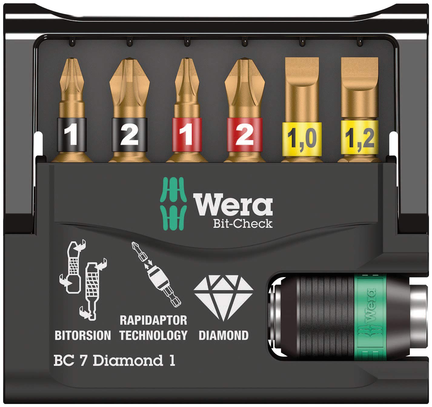 wera-bit-check-7-diamond-1-sb-05073419001-7-teiliges-bit-sortiment-mit-diamantbe image 1