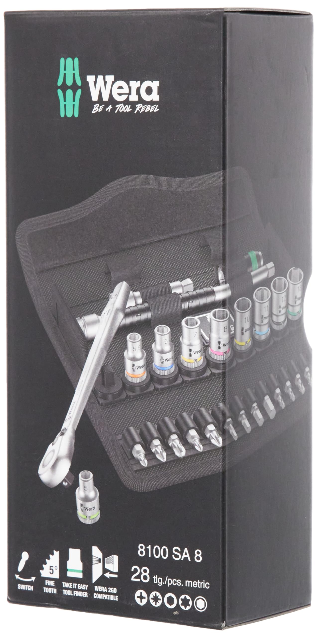 wera-8100-sa-8-zyklop-metal-knarrensatz-1-4-zoll-28-teilig-05004018001 image 3