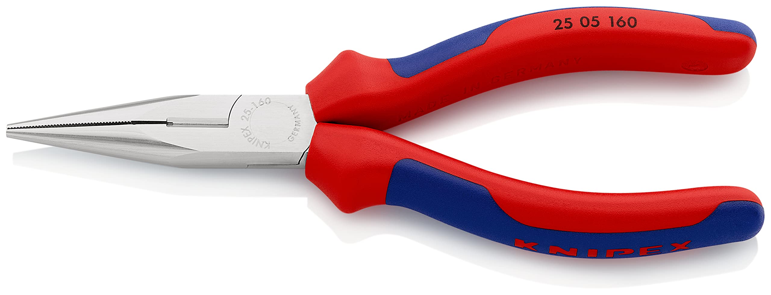 knipex-flachrundzange-mit-schneide-25-05-160-sb-160-mm-verchromt image 1