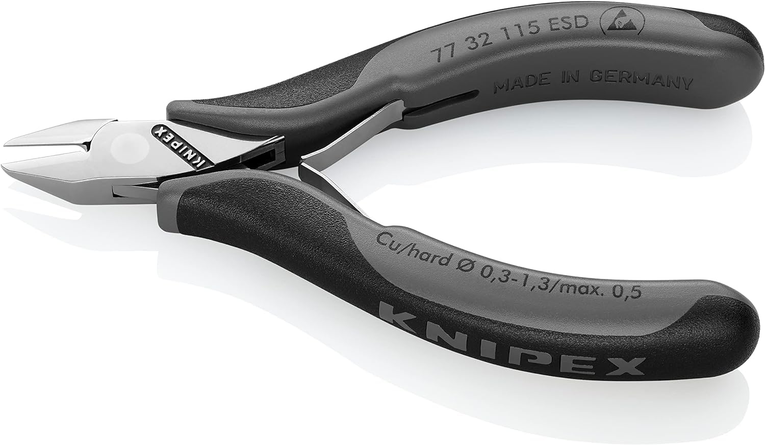 knipex-elektronik-seitenschneider-esd-77-32-115-esd-115-mm-mit-mehrkomponenten-h image 2