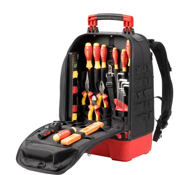 wiha-elektriker-werkzeugrucksack-45528-27-teilig-mit-grundausstattung-laptopfach image 1