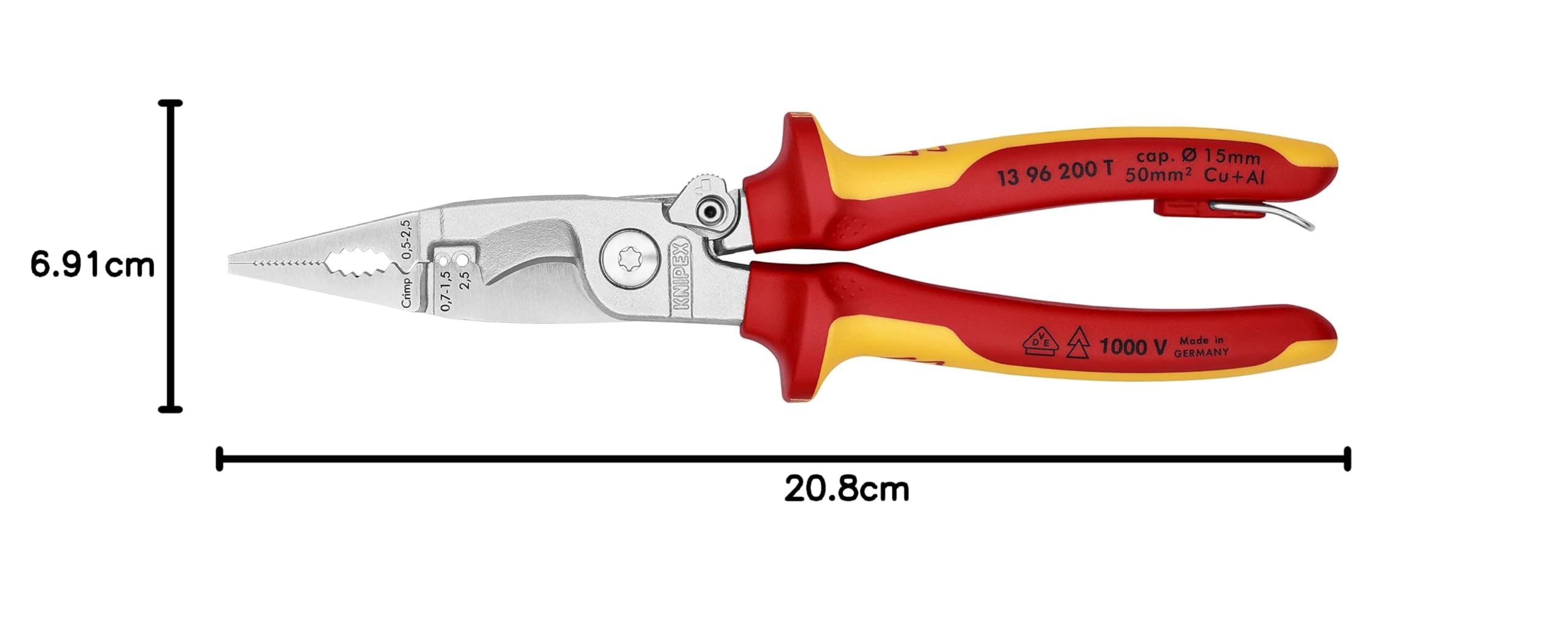 knipex-elektro-installationszange-13-96-200-t-bk-200-mm-vde-gepr-ft-verchromt image 8