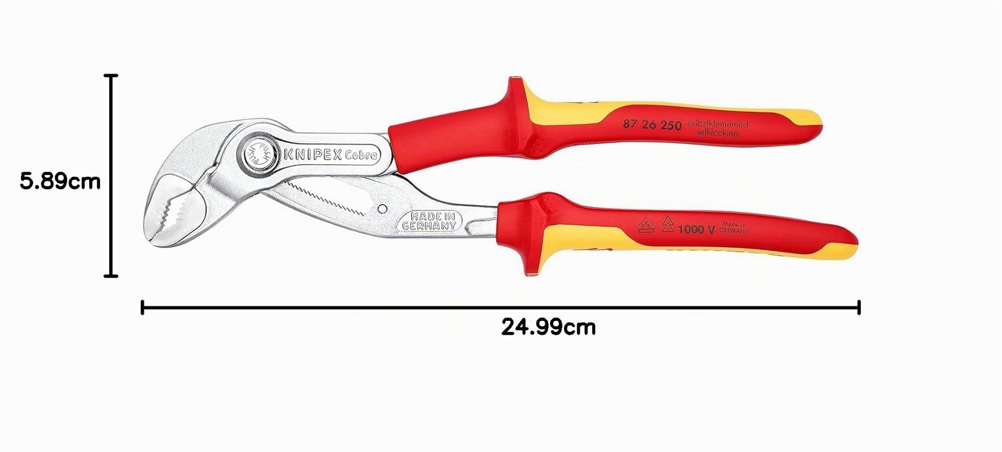 knipex-cobra-87-26-250-vde-250-mm-wasserpumpenzange-verchromt-muttern-bis-46-mm- image 7