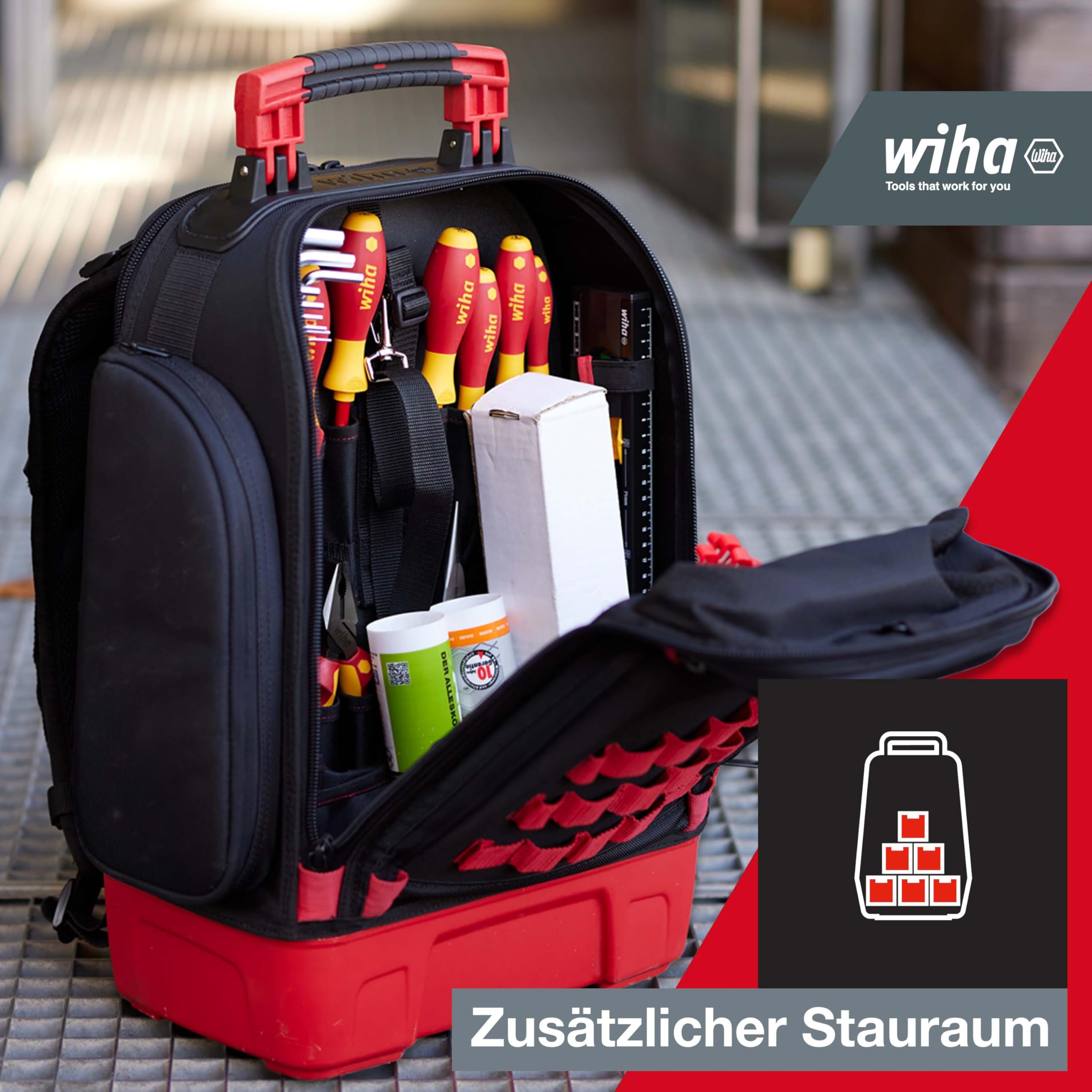 wiha-elektriker-werkzeugrucksack-45528-27-teilig-mit-grundausstattung-laptopfach image 2