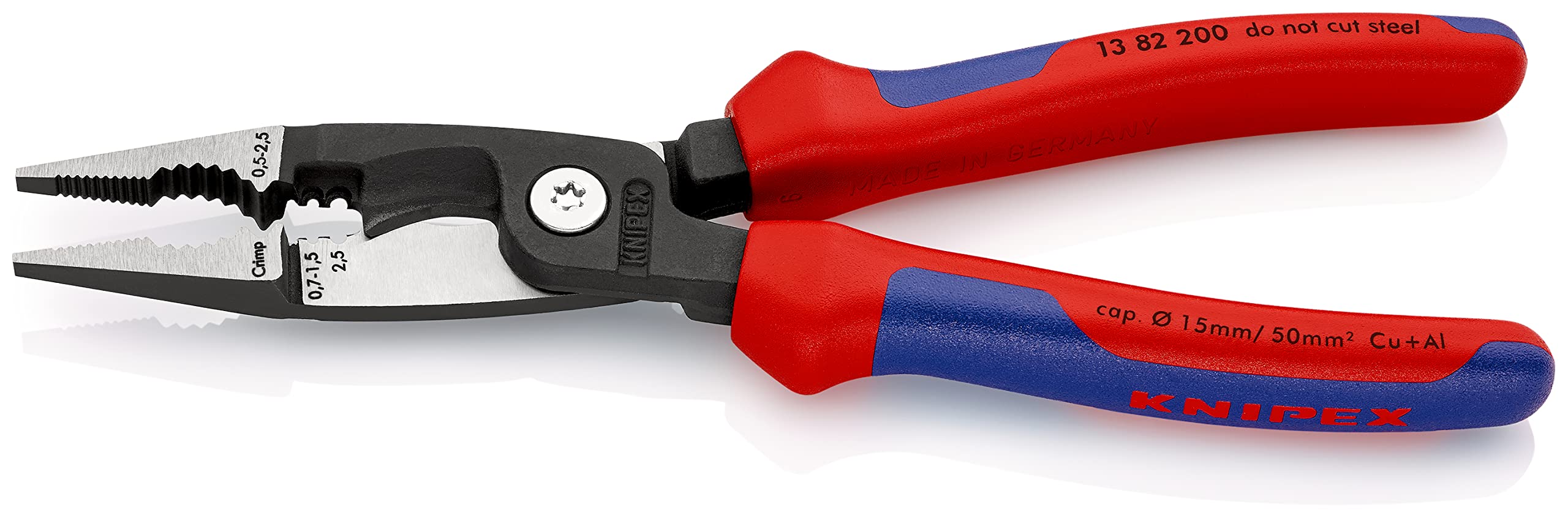 knipex-elektro-installationszange-13-82-200-sb-200-mm-comfort-griffe image 3