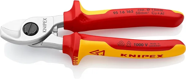 knipex-kabelschere-95-16-165-sb-vde-1000v-165-mm-verchromt image 1