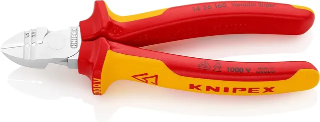 knipex-14-26-160-sb-abisolier-seitenschneider-verchromt-160-mm-vde image 1
