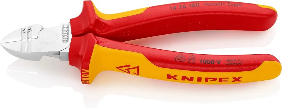 knipex-14-26-160-sb-abisolier-seitenschneider-verchromt-160-mm-vde image 1