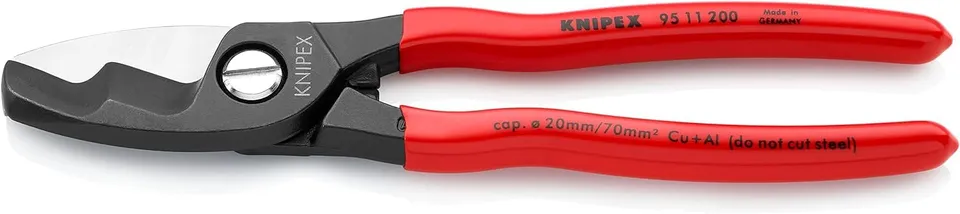 knipex-kabelschere-95-11-200-sb-200-mm-mit-doppelschneide-f-r-cu-al-bis-70-mm image 1