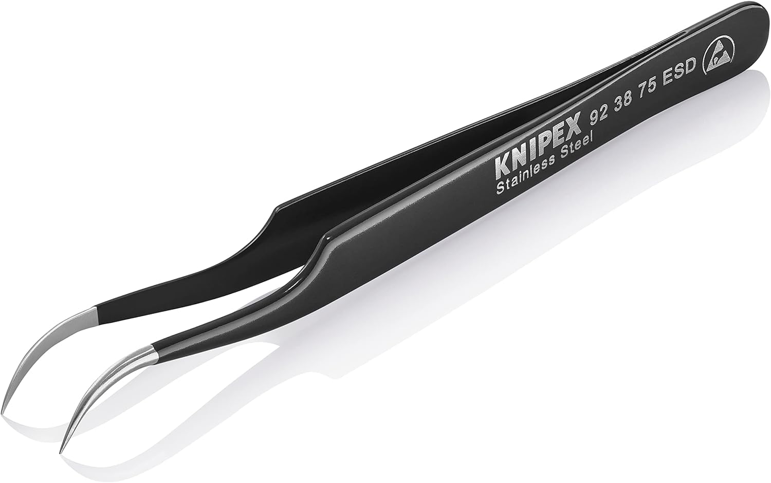 knipex-universalpinzette-92-38-75-esd-mattiert-glatt-118-mm-antimagnetisch image 3