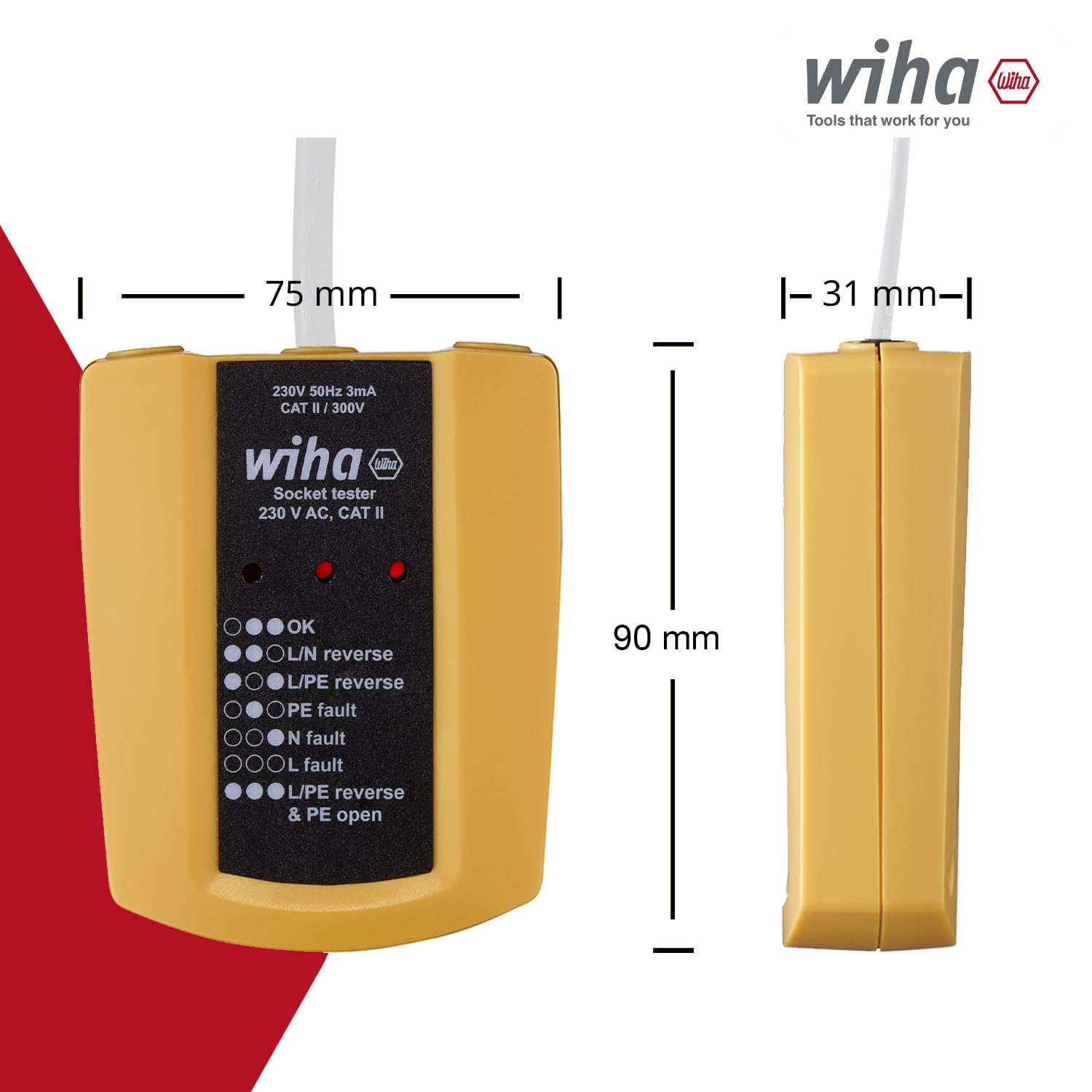 wiha-steckdosentester-230-v-ac-cat-ii-45220-mit-flexiblem-kabel-und-led-anzeige image 5