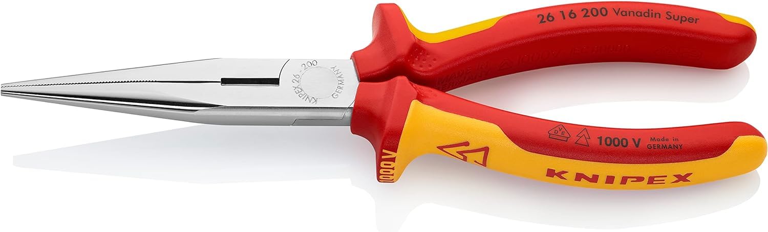 knipex-flachrundzange-26-16-200-vde-200-mm-storchschnabelzange-mit-schneide-verc image 1