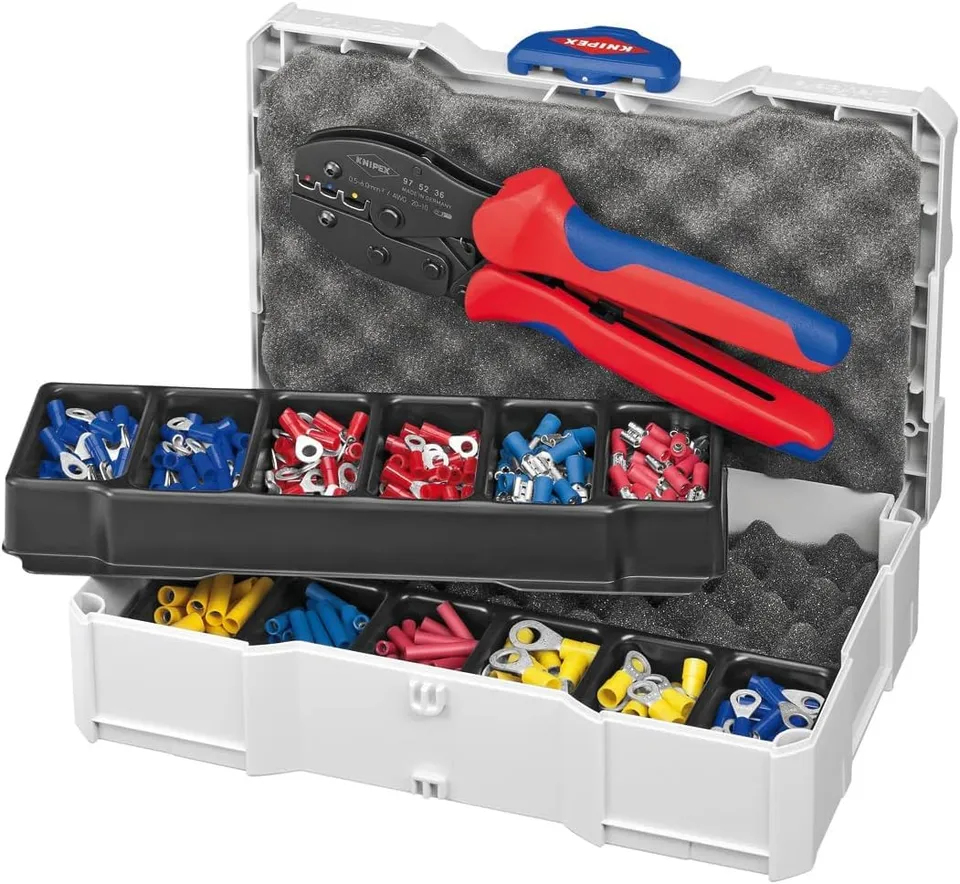 knipex-crimp-sortiment-f-r-kabelverbinder-13-teilig-265-mm-97-90-21 image 1