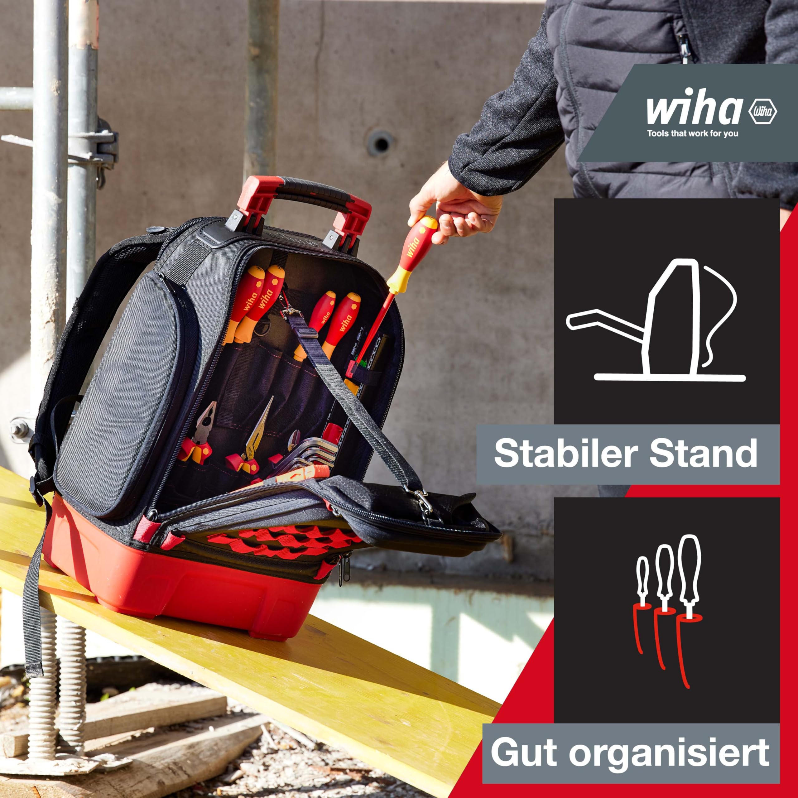 wiha-elektriker-werkzeugrucksack-45528-27-teilig-mit-grundausstattung-laptopfach image 6