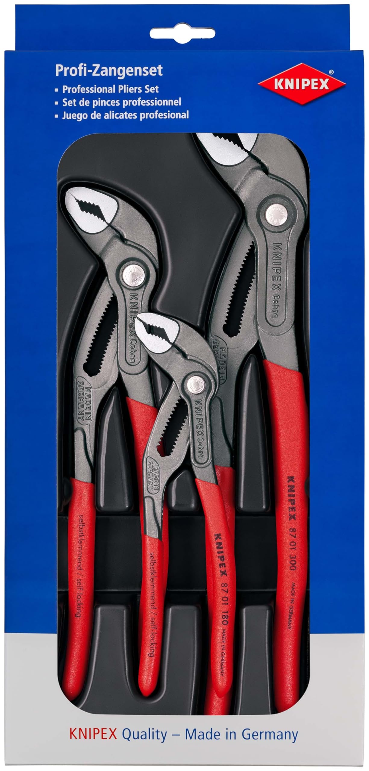 knipex-cobra-paket-00-20-09-v02-wasserpumpenzangen-set-3-teilig-150-bis-300-mm image 1