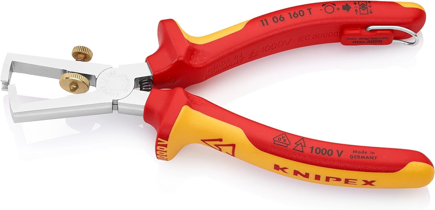 knipex-abisolierzange-11-06-160-t-bk-vde-mit-ffnungsfeder-verchromt-160-mm image 2
