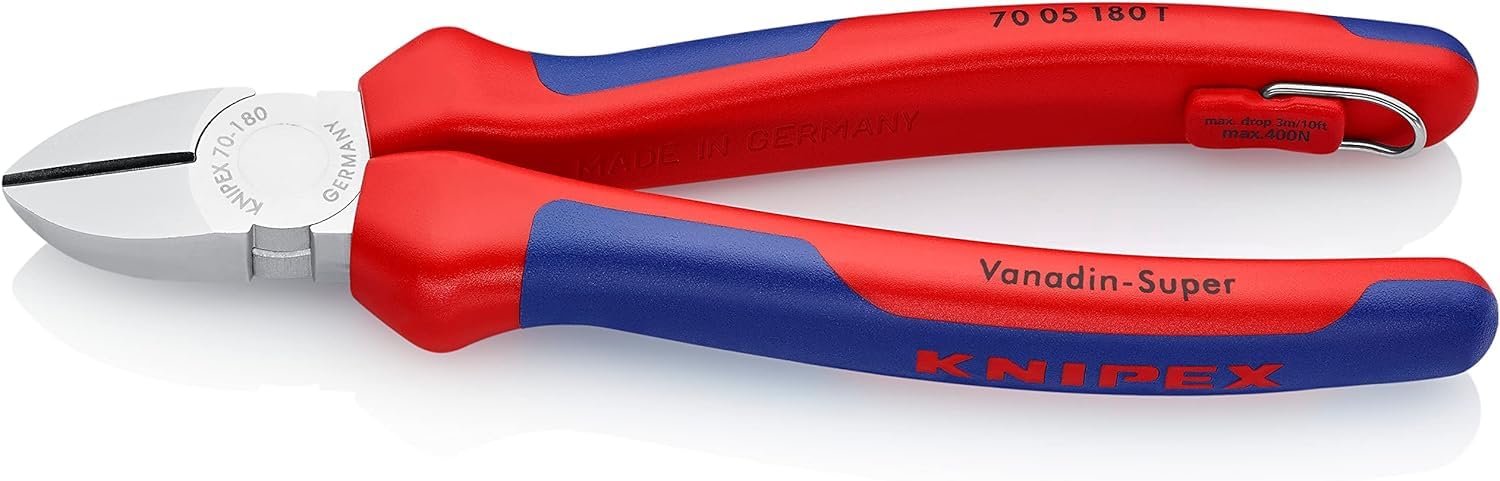 knipex-70-05-180-t-seitenschneider-180-mm-verchromt-mit-absturzsicherung image 1
