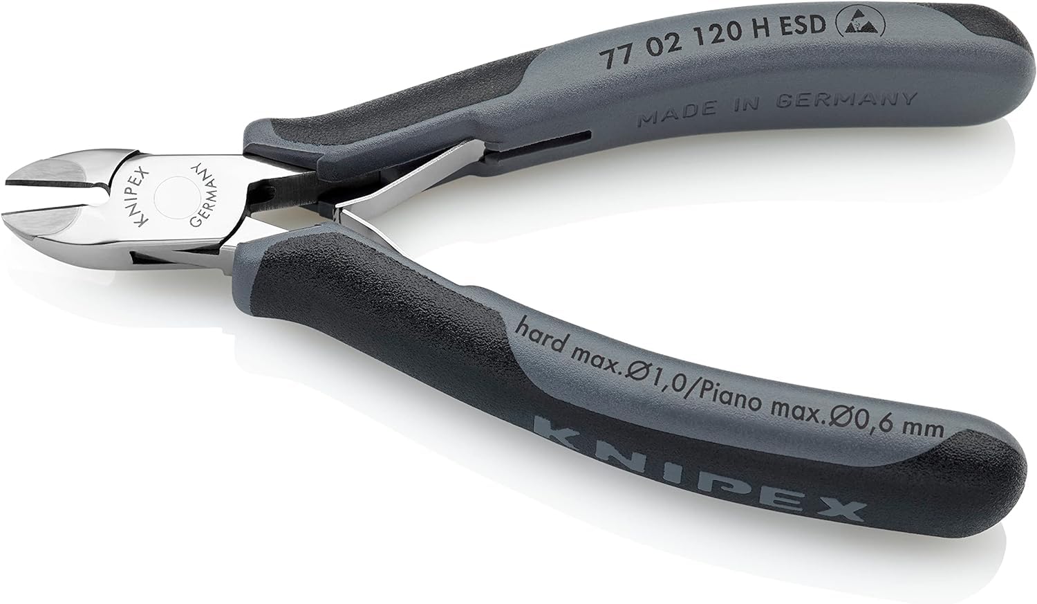 knipex-elektronik-seitenschneider-77-02-120-h-esd-mit-hartmetallschneide-120-mm image 2