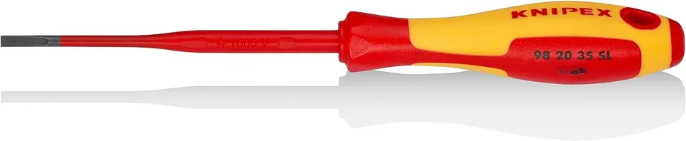 knipex-schraubendreher-slim-98-20-35-sl-vde-schlitz-202-mm-mit-mehrkomponenten-g image 1