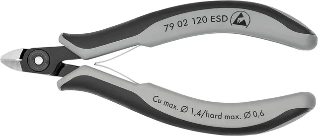 knipex-pr-zisions-elektronik-seitenschneider-esd-120-mm-79-02-120-esd image 1