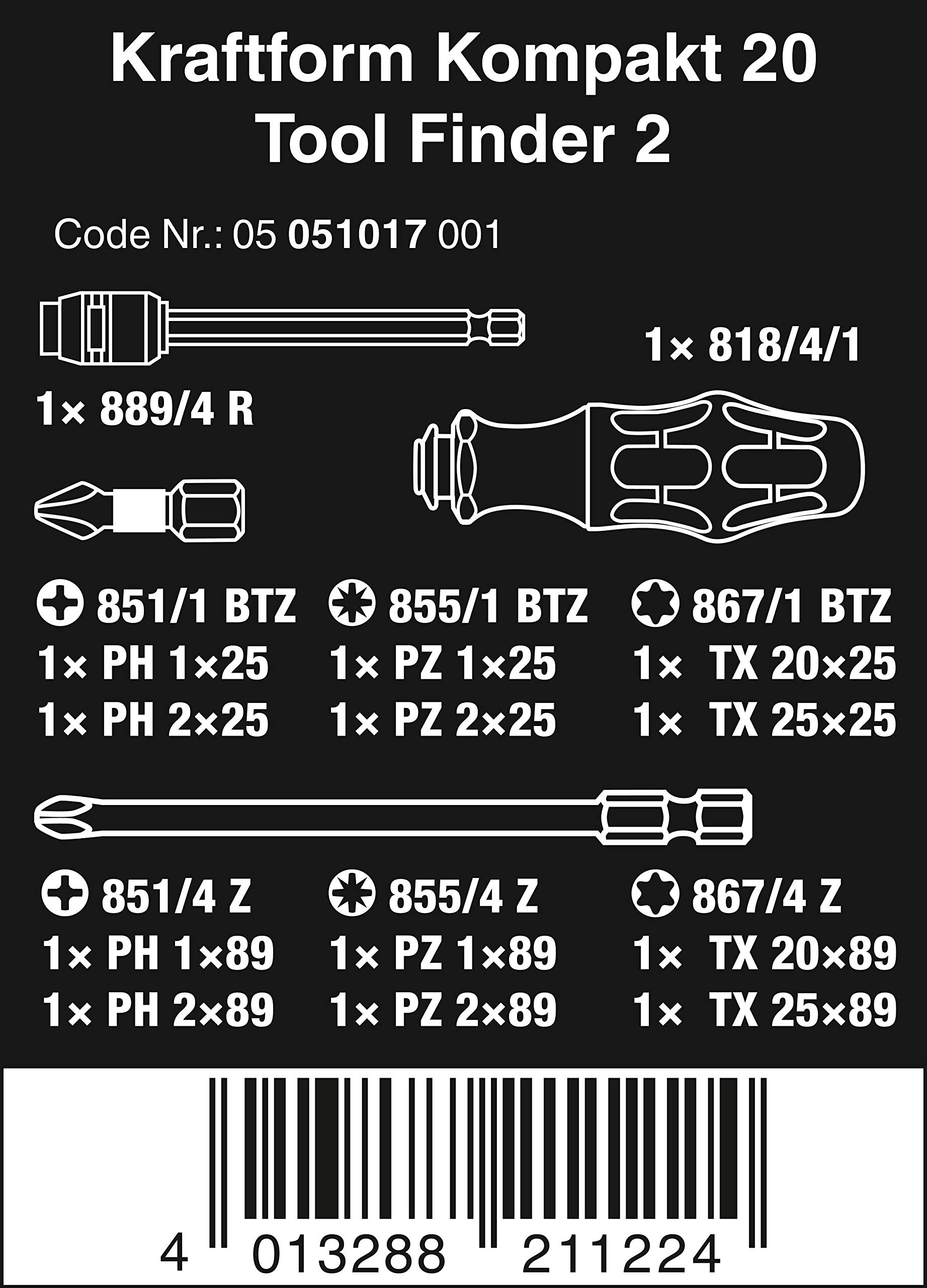 wera-kraftform-kompakt-20-tool-finder-2-05051017001-schraubendreher-mit-bit-maga image 2