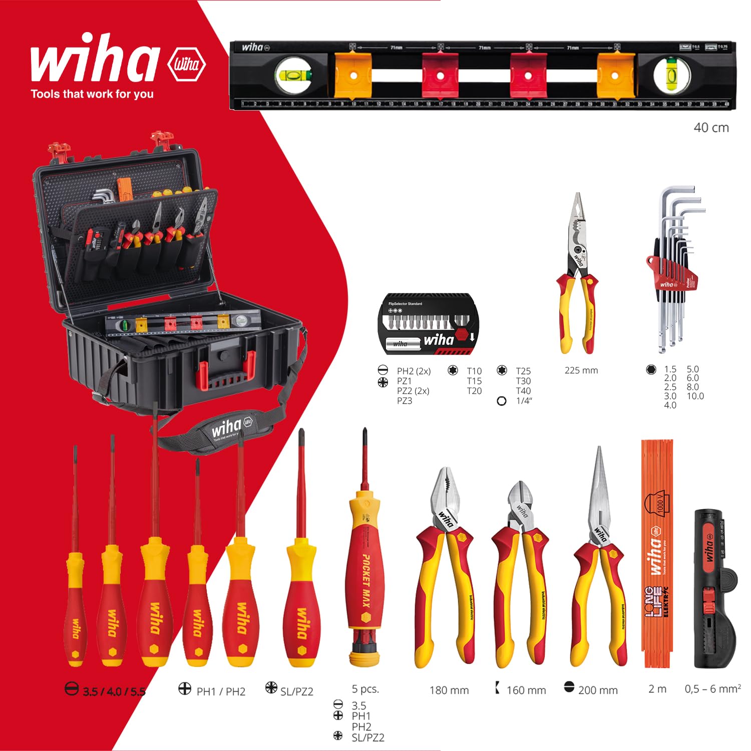 wiha-elektriker-werkzeugkoffer-xl-2-electric-41-tlg-vde-1000-v-mit-rollen image 2
