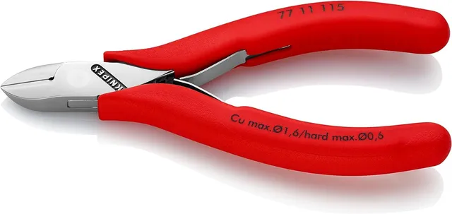knipex-elektronik-seitenschneider-77-11-115-115-mm-mit-kunststoff-h-llen image 1