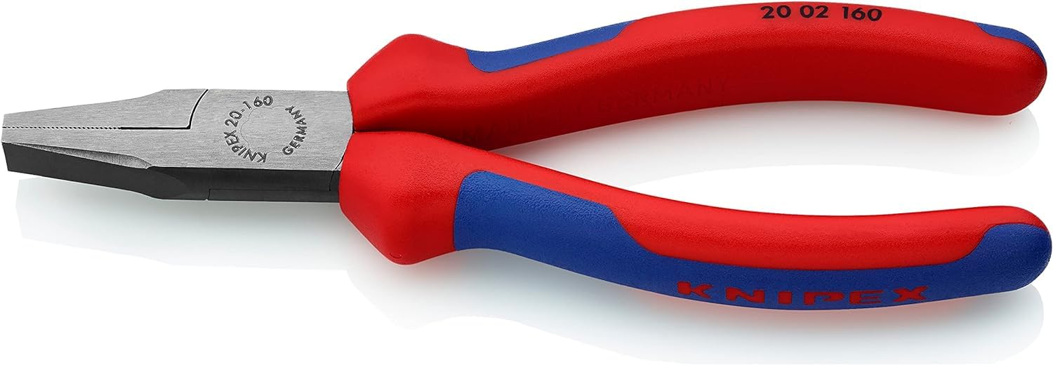 knipex-flachzange-20-02-160-sb-160-mm-schwarz-atramentiert-mit-mehrkomponenten-h image 1
