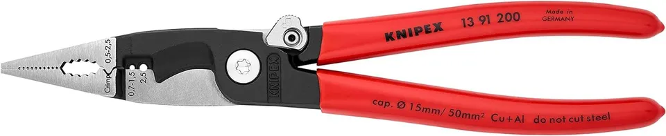knipex-elektro-installationszange-13-91-200-sb-200-mm-multifunktional image 1