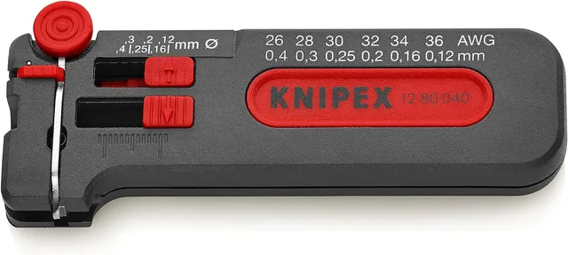 knipex-mini-abisolierwerkzeug-12-80-040-sb-100-mm-mit-drahtschneider image 1