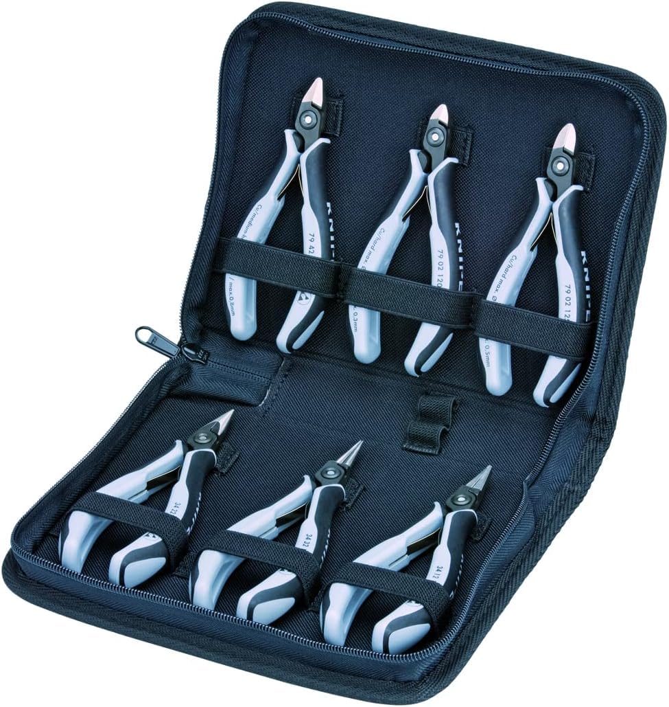 knipex-elektronikzangen-set-00-20-16-p-esd-6-teilig-215-mm image 1